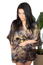 Womens Floral silk kimono robe